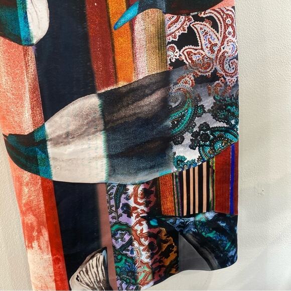 Clover Canyon Abstract Print Sleeveless Bodycon Sheath Dress Sz Small - Picture 6 of 10